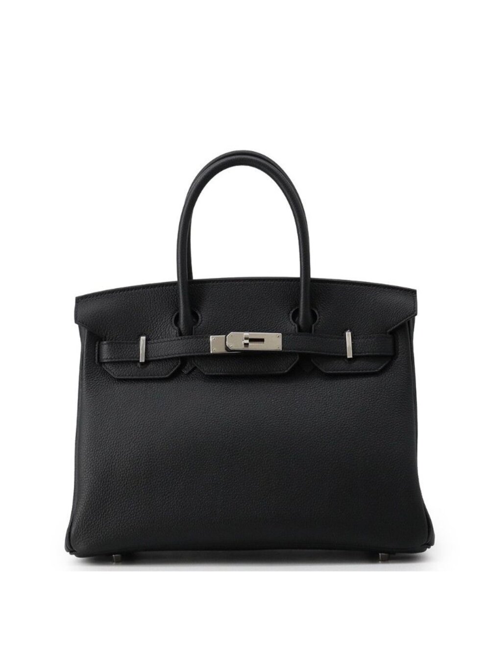 Hermes Birkin 30 Black Silver Togo Handbag